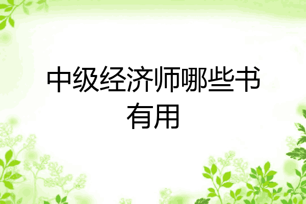 中级经济师哪些书有用