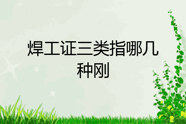焊工证三类指哪几种刚