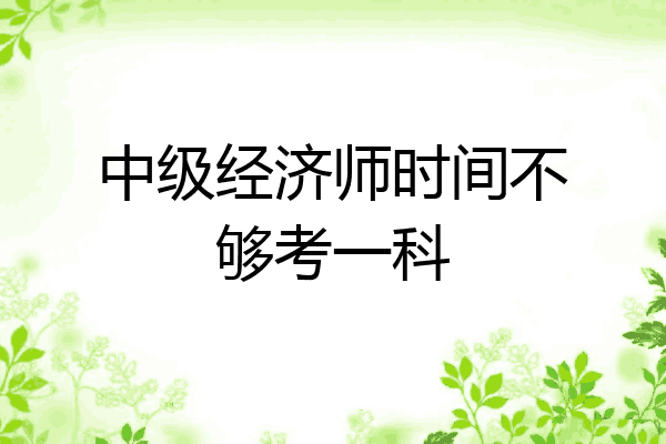 中级经济师时间不够考一科