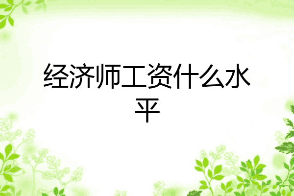 经济师工资什么水平