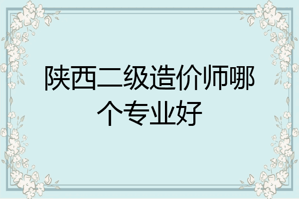 陕西二级造价师哪个专业好