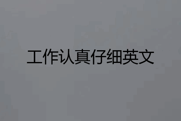 工作认真仔细英文
