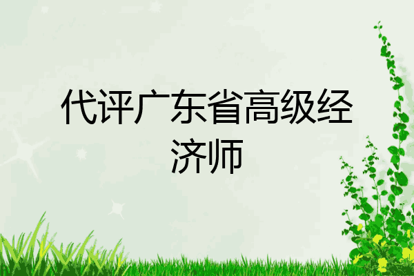 代评广东省高级经济师