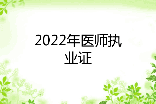 2022年医师执业证