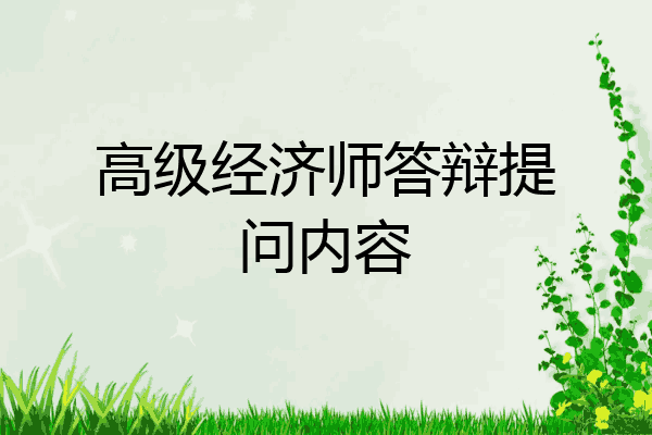高级经济师答辩提问内容