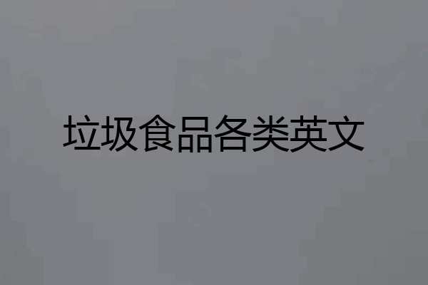 垃圾食品各类英文