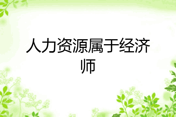 人力资源属于经济师