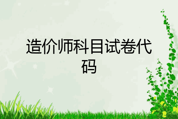 造价师科目试卷代码