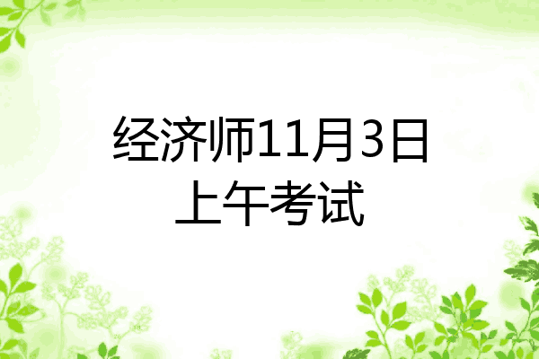 经济师11月3日上午考试
