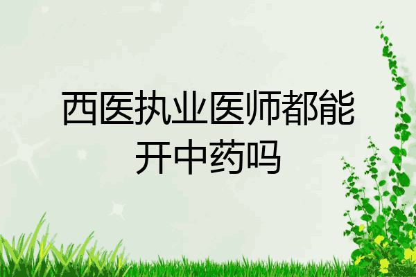 西医执业医师都能开中药吗