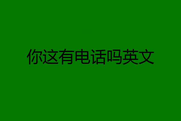 你这有电话吗英文