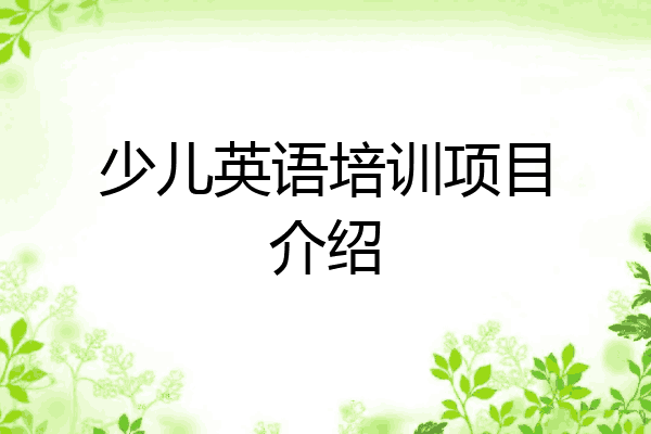 少儿英语培训项目介绍