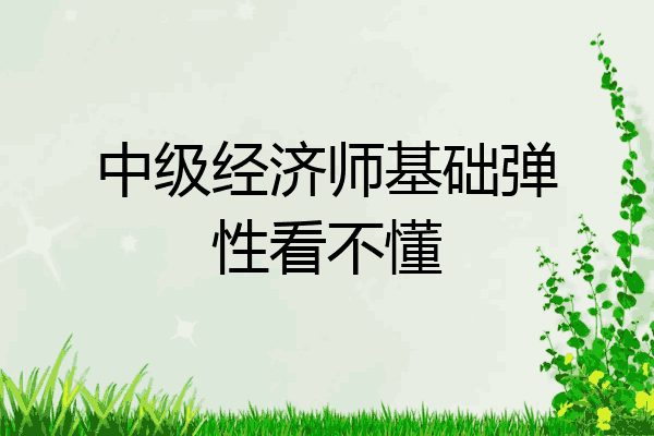 中级经济师基础弹性看不懂