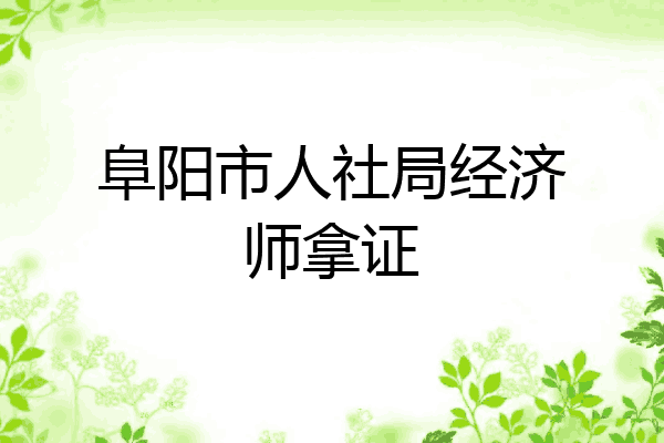 阜阳市人社局经济师拿证
