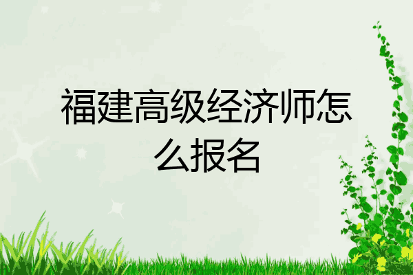 福建高级经济师怎么报名