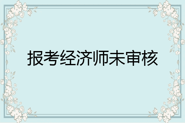 报考经济师未审核