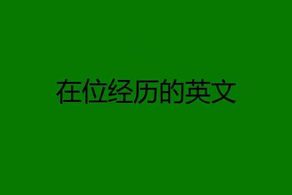 在位经历的英文