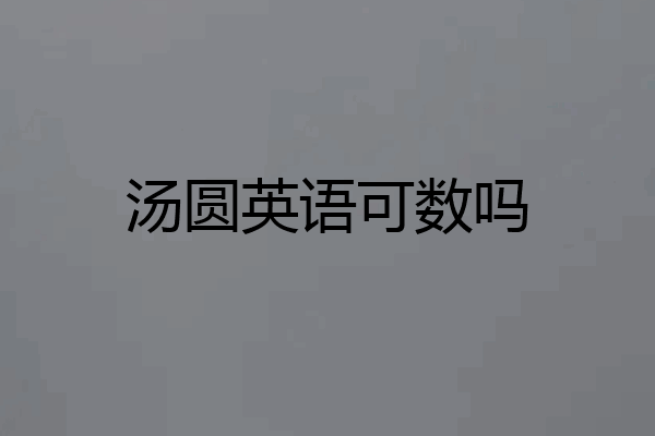 汤圆英语可数吗
