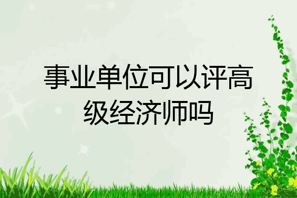 事业单位可以评高级经济师吗