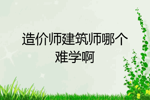 造价师建筑师哪个难学啊