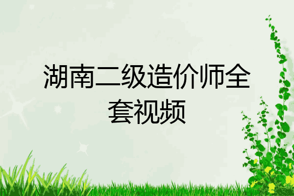 湖南二级造价师全套视频