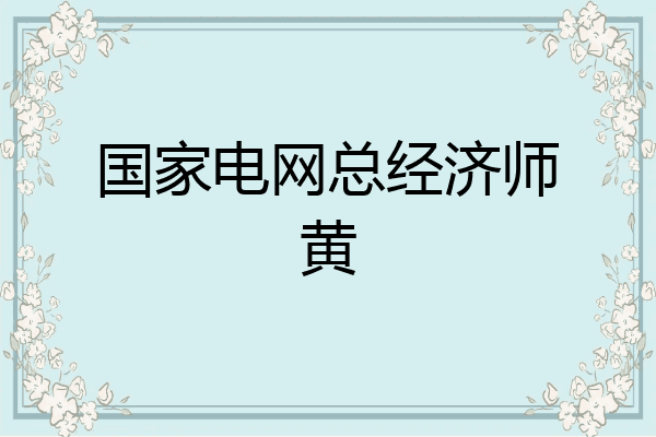 国家电网总经济师黄