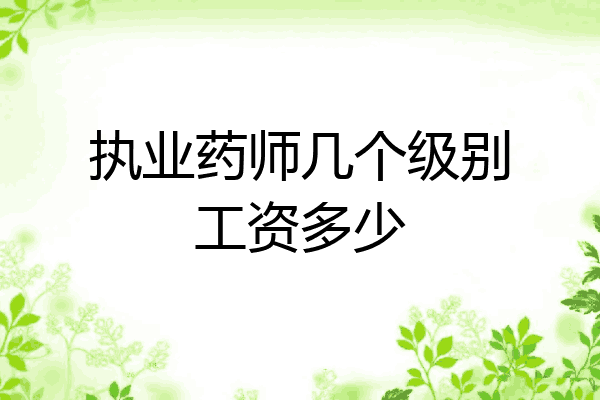 执业药师几个级别工资多少