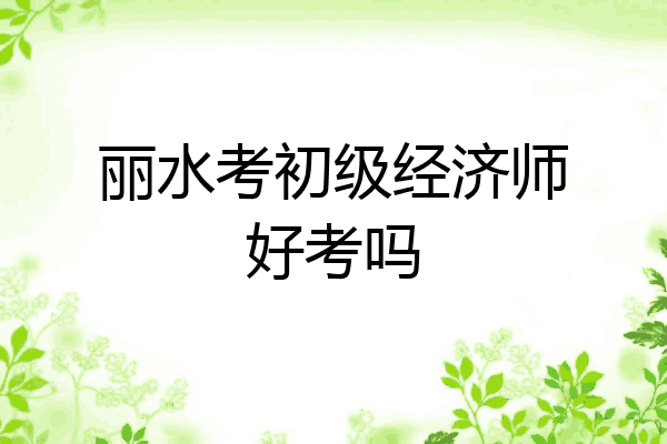 丽水考初级经济师好考吗