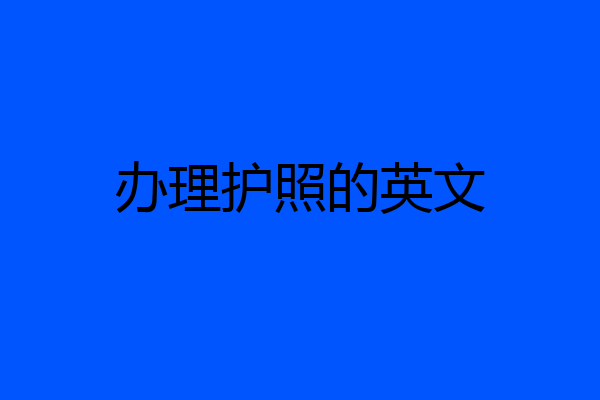 办理护照的英文