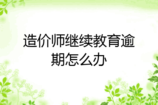 造价师继续教育逾期怎么办