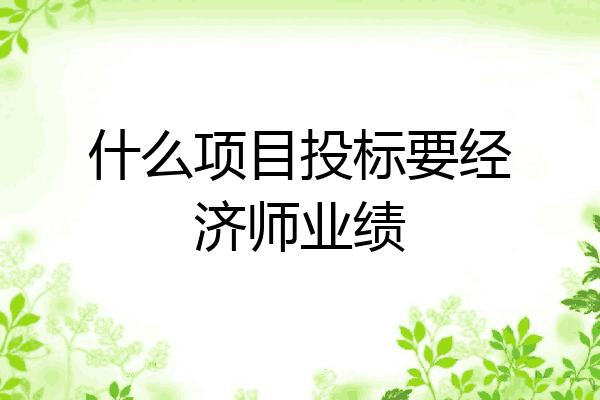 什么项目投标要经济师业绩