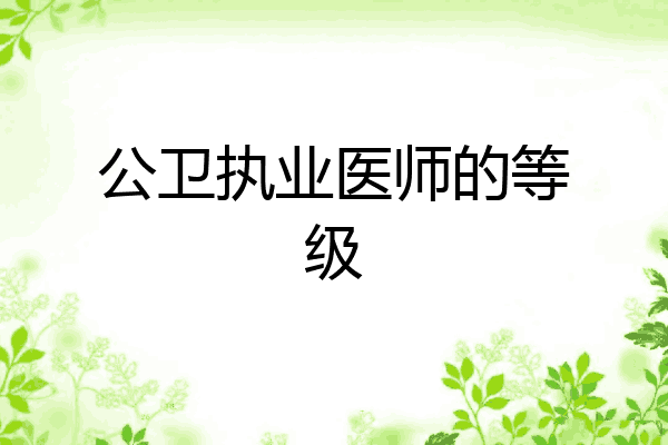 公卫执业医师的等级