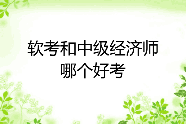 软考和中级经济师哪个好考