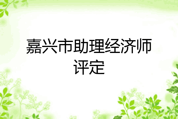 嘉兴市助理经济师评定
