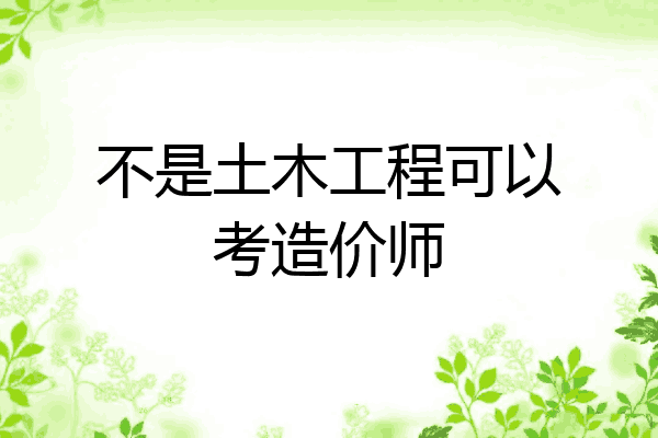 不是土木工程可以考造价师