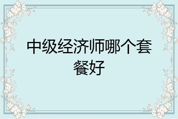 中级经济师哪个套餐好