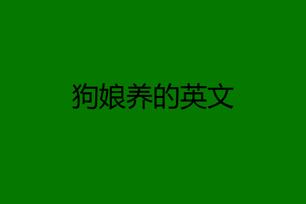 狗娘养的英文