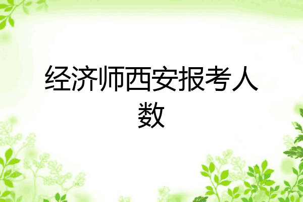 经济师西安报考人数
