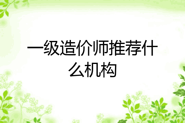 一级造价师推荐什么机构