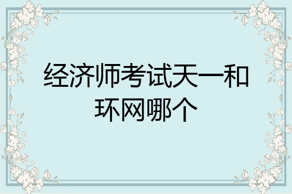 经济师考试天一和环网哪个