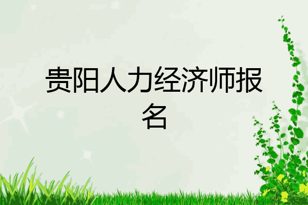 贵阳人力经济师报名