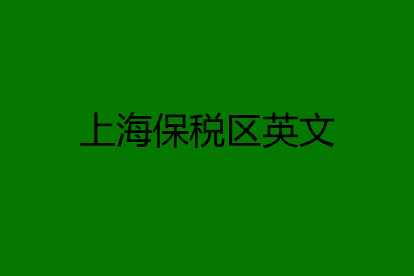 上海保税区英文