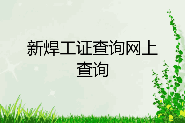 新焊工证查询网上查询