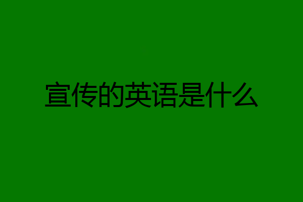 宣传的英语是什么