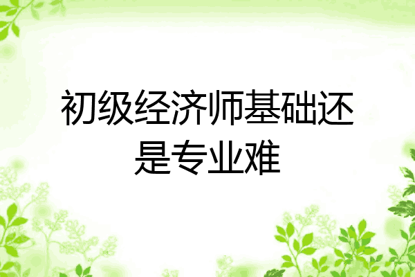 初级经济师基础还是专业难