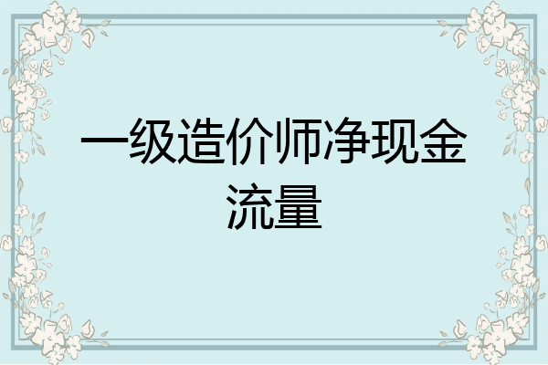 一级造价师净现金流量