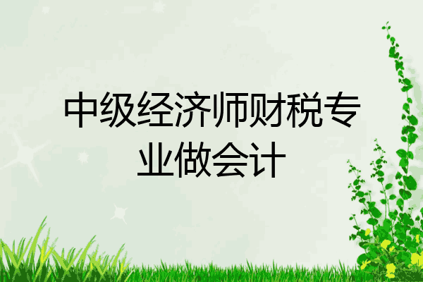 中级经济师财税专业做会计