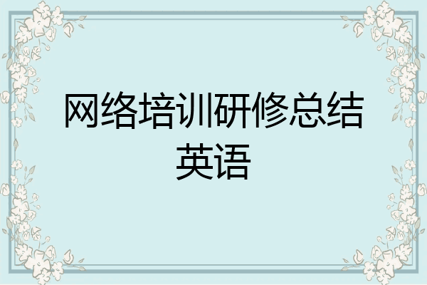 网络培训研修总结英语