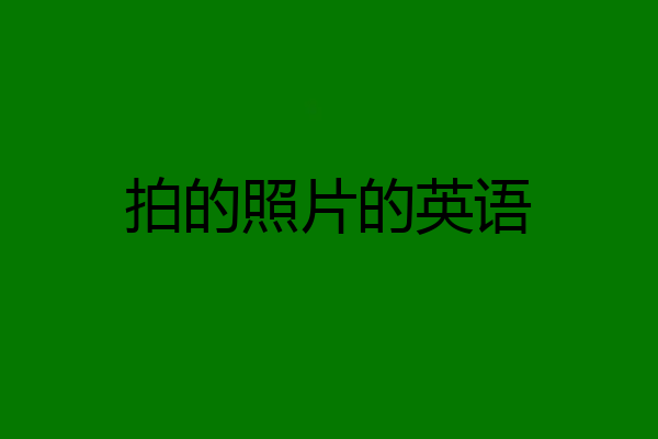 拍的照片的英语