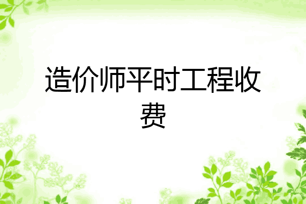 造价师平时工程收费